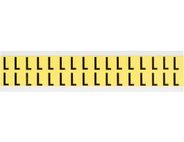 Repositionable Vinyl 0.625 in Black on Yellow, Letters L Card of 32 Labels