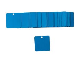 Blank Valve Tags, 1.5" H x 1.5" W, Aluminum, Blue