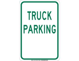 Truck Parking Sign, 18" H x 12" W x 0.006" D, Polyester