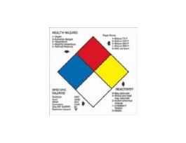 Right-To-Know Hazard NFPA Label, 4" x 4"; 250/Roll