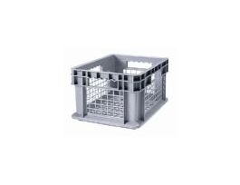 Mesh-Walled Storage Container, HDPE, Stackable, 24 x 16 x 8"