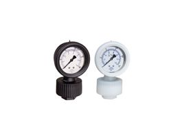 PVDF Pressure Gauge, PTFE diaphragm seal, 1/2" NPT(F); 0 to 160 psi