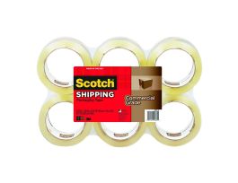Scotch® Commercial Grade Shipping Packaging Tape 3750-6, 1.88 in x 54.6 yd (48 mm x 50 m) 6 pk