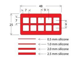ISOLATOR SILICONE/SILICONE 10WL 1MM PK25