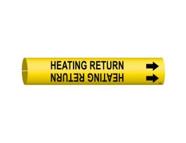 HEATING RETURN Pipe Marker, Fits Pipes 1.5" Dia. Thru 2.375" Dia.
