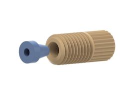 Flangeless Fitting, Headless, Natural PEEK, 1/16" OD Tubing, 1/4-28 Flat-Bottom; 1/EA