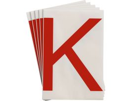 ToughStripe® Floor Marking Polyester 8 in Label Letter K Red 20/PK
