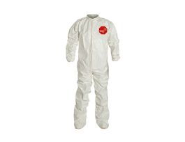 Tychem® 4000 Coverall, Collar, Elastic Wrists, Att. Socks, Storm Flap, Taped Seams, 4/CS, White