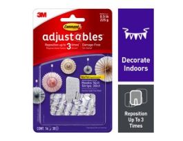 Command® Adjustables™ Repositionable 1/2 lb Hooks, 14 Hooks, 30 Strips, 17830CLR-14ES