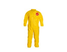 Tychem® 2000 Coverall, Collar, Elastic Wrists and Ankles, Storm Flap, Bound Seams, 12/CS, Yellow
