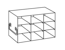 Upright Freezer Rack for Standard 3.75" High Boxes, 3 x 3 Array