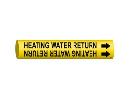 Heating Water Return Pipe Marker, 0.8125" H x 0.8125" W, Fits Pipes 0.75" Dia. Thru 1.375" Dia.