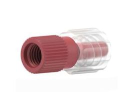 Threaded Luer Adapter, Red ETFE/Natural PP, 0.050" Bore, Male Luer Lock x Female 1/4-28 Flat Bottom; 1/EA