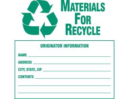 MATERIALS FOR RECYCLE Labels, Semi-Gloss