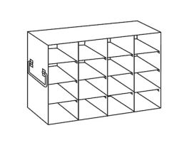 Upright Freezer Rack for 25-Place Slide Boxes, 4 x 4 Array