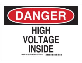 DANGER High Voltage Inside Sign, 7" H x 10" W x 0.06" D, Polystyrene