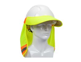 EZ-Cool Hard Hat Visor, Elastic Back, Reflective Tape, Hi Vis Ylw
