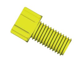 Gripper Fitting, 1/4"-28 UNF(M) flat bottom, 1/8" OD tubing, yellow; 10/pk