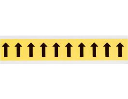 Repositionable Vinyl 1 in BK on YL, Letters Arrow Symbol Card of 10 Labels