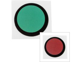 Go or No Go Temperature Indicating Labels, 0.94" Dia, Green/Red