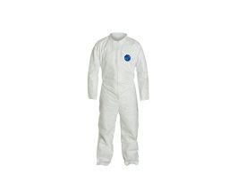 Tyvek® 400 Coverall, Comfort Fit Design, Collar, Open Wrists and Ankles, Elastic Waist, Serged Seams, 6/CS, White