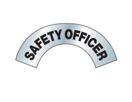Bradylite SAFETY OFFICER Hard Hat Label, 3" H x 6.875" W, Each, Black on Silver