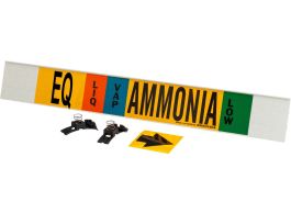 EQ LIQ/VAP AMMONIA LOW Pipe Marker, 4" H x 24" W, Fits Pipes 8" Dia. or Larger
