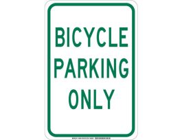 Bicycle Parking Only Sign, 18" H x 12" W x 0.035" D, Aluminum