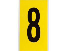 Repositionable Vinyl 6 in Black on Yellow, Numbers 8 Card