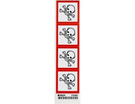 GHS Severe Toxic Picto Labels: Paper, Black/Red on White, 2" H x 2" W