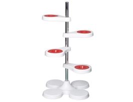 Funnel stand for 4 funnels, with four funnel holders for 40-180 mm
