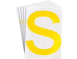 ToughStripe® Floor Marking Polyester 8 in Label Letter S Yellow 20/PK