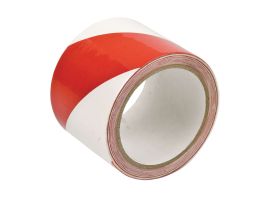 Marking Tape Roll - High Performance  Vinyl, Diagonal Stripes, Red on White, 3" x 18 Yds