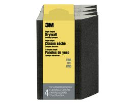 3M™ Drywall Sanding Sponge CP-042-4PK, Single Angle, 4 7/8 in x 2 7/8 in x 1 in, Fine, 4/pk, 6 pks/cs