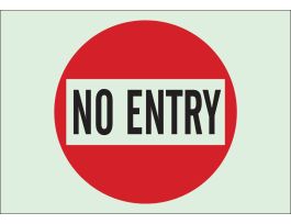 BradyGlo No Entry Sign, 7" H x 10" W x 0.063" D, Black/Red on Glow