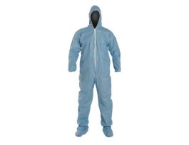 ProShield® 6 SFR Coverall, Hood, Elastic Wrists, Att. Skid-Resistant Boots, Serged Seams, 25/CS, Blue
