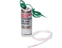 Solenoid Operated Pinch Valve, Two-Way Normally Closed, 1/32" ID Silicone; 12 VDC