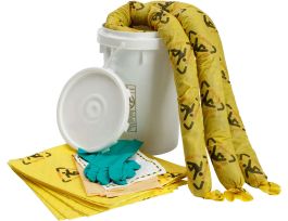 BRIGHTSORB® 6.5-Gallon Bucket Spill Control Kit - Chemical Application, Printed with Caution Warning