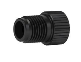 Flangeless Male Nut, Large Knurl, Black PEEK, 1/4" OD Tubing, 1/2-20 Flat-Bottom; 1/EA