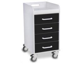 BLK POLY COMP 4DRWR CART