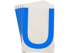 ToughStripe® Floor Marking Polyester 8 in Label Letter U Blue 20/PK