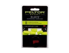 3M™ Peltor™ Sport Blasts™ Disposable Earplugs 97080-10C, 3 Pair Pack, Neon Yellow