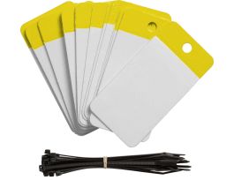 Self-Laminating Blank Tags Polyester 5 in H x 3.25 in W Yellow 25/PK