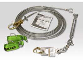 Miller SkyGrip Temporary Horizontal Lifeline, 60-ft. Kit w/2 10ft Cross Arm Straps