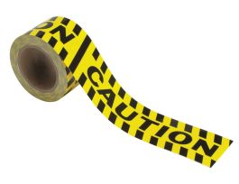 Warning Message Floor Marking Tape Roll - High Performance  Vinyl, CAUTION, Black on Yellow, 3"x 60'