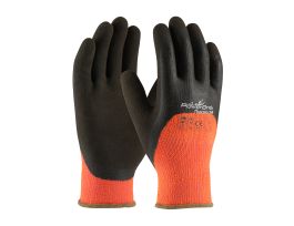 Hi-Vis Orn. Acrylic Terry Shell, 3/4 Dip Brown MicroFinish Grip, SM