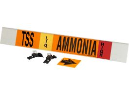 TSS LIQ AMMONIA HIGH Pipe Marker, 4" H x 24" W, Fits Pipes 8" Dia. or Larger