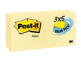 Post-it® Notes 655-24VAD, 3 in x 5 in Canary Yellow 24 Pad Value Pack