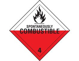 Spontaneously Combustible 4 Sign, 10.75" H x 10.75" W x 0.1" D, Fiberglass