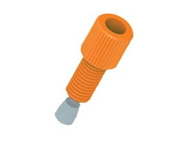 Tubing Adapter, 2.5 mm OD x 1/4-28 UNF(M), orange PP w/ white ETFE; 10/pk